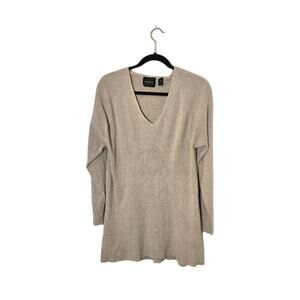 Forte Womens Cashmere Silk Blend Sweater Size Large Tan Quiet Luxury Neutral